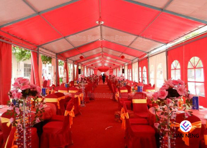 20x30m কার্টেন এবং Linings সঙ্গে 500 মানুষের জন্য লাল রঙ বিবাহের পার্টি তাঁবু